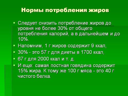 Суточная норма жиров