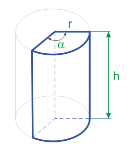 Объём части цилиндра