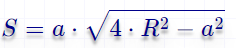 Площадь прямоугольника через сторону и радиус описанной окружности