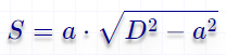 Площадь прямоугольника через сторону и диаметр описанной окружности